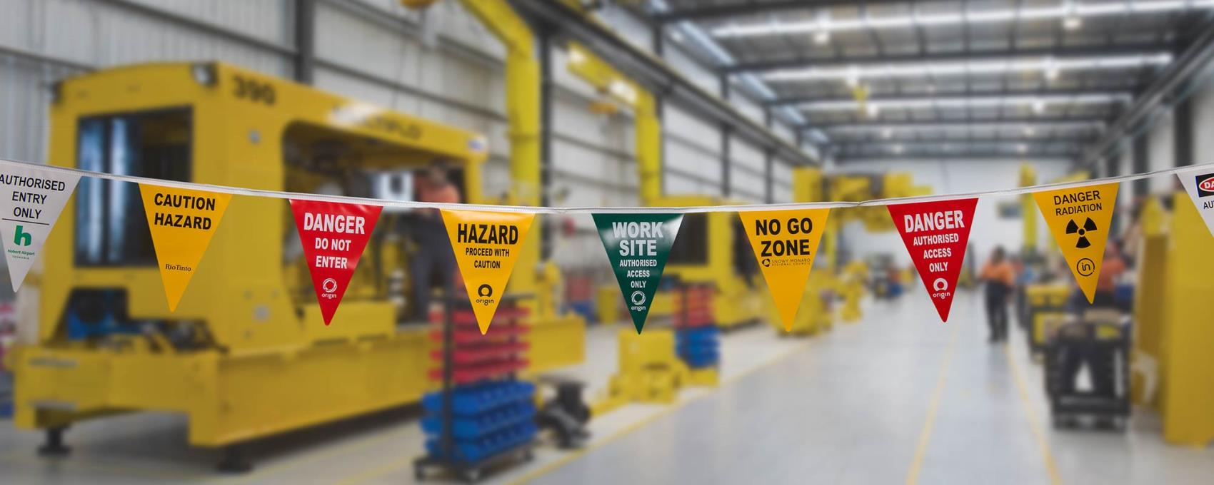 Custom Safety Flags for Work Sites Bunting Safety Flagging
